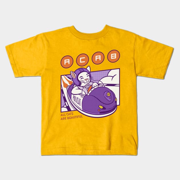 Policat Kids T-Shirt by endorphinestudio